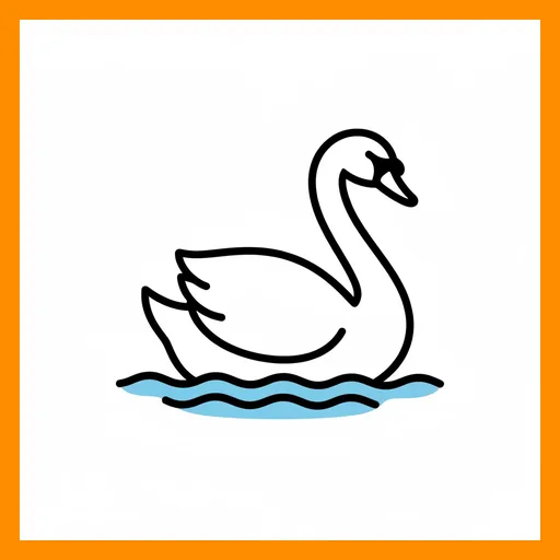 Pictograma de cisne con marco Fitzgerald naranja