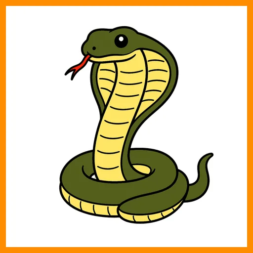 Pictograma de cobra con marco Fitzgerald naranja