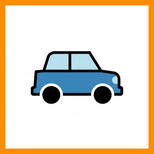 Pictograma de coche con marco Fitzgerald naranja