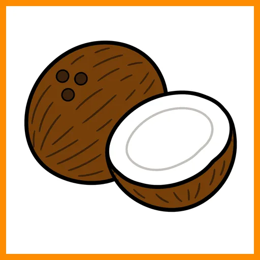 Pictograma de coco con marco Fitzgerald naranja