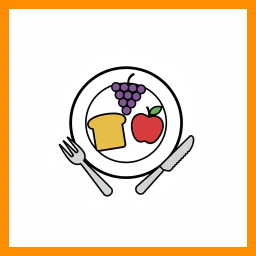Pictograma de comida con marco Fitzgerald naranja
