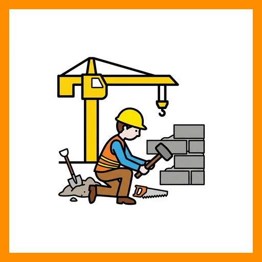 Pictograma de construcción con marco Fitzgerald naranja