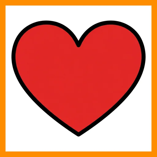 Pictograma de corazón con marco Fitzgerald naranja