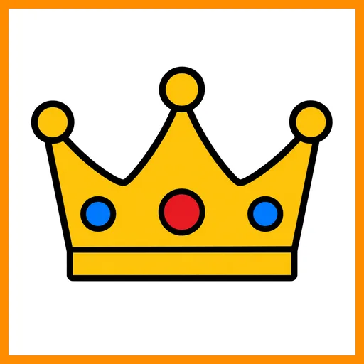 Pictograma de corona con marco Fitzgerald naranja