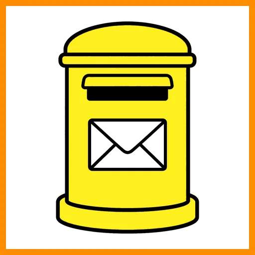 Pictograma de correo con marco Fitzgerald naranja