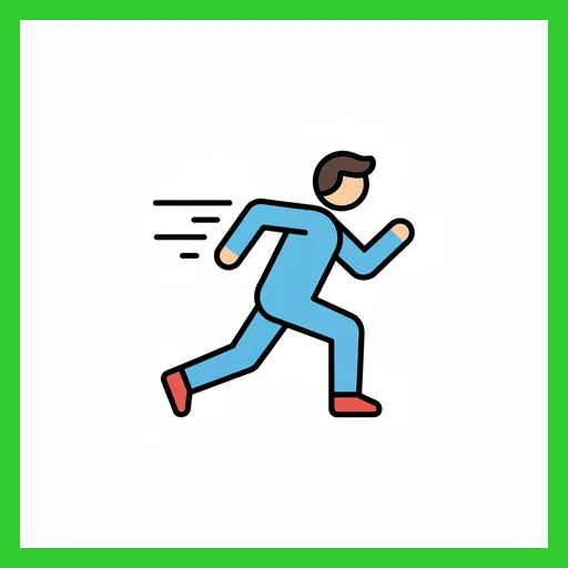 Pictograma de correr con marco Fitzgerald verde