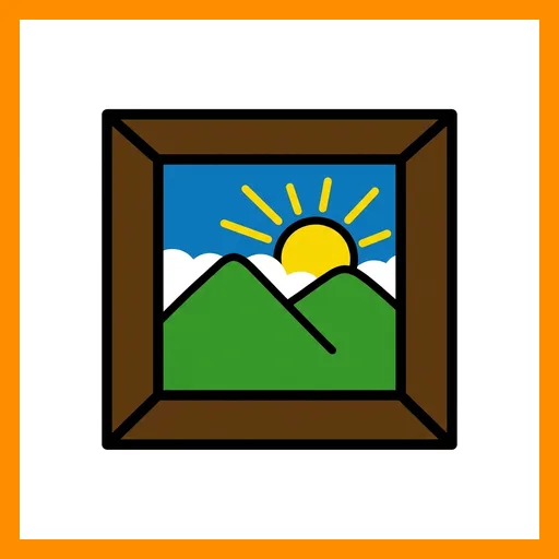 Pictograma de cuadro con marco Fitzgerald naranja