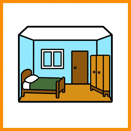 Pictograma de cuarto con marco Fitzgerald naranja