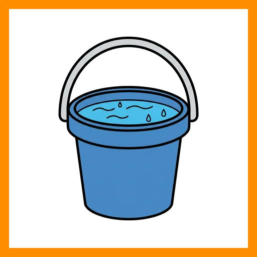 Pictograma de cubo de agua con marco Fitzgerald naranja