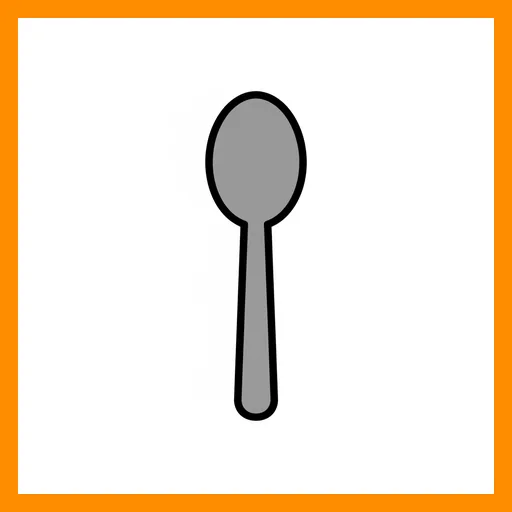 Pictograma de cuchara con marco Fitzgerald naranja