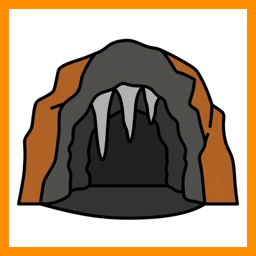 Pictograma de cueva con marco Fitzgerald naranja