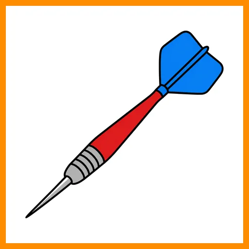 Pictograma de dardo con marco Fitzgerald naranja