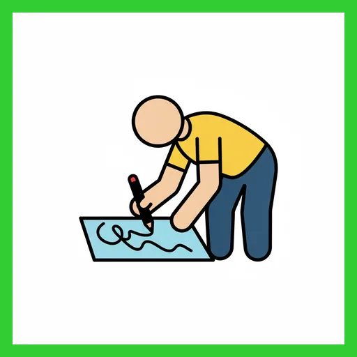 Pictograma de dibujar con marco Fitzgerald verde