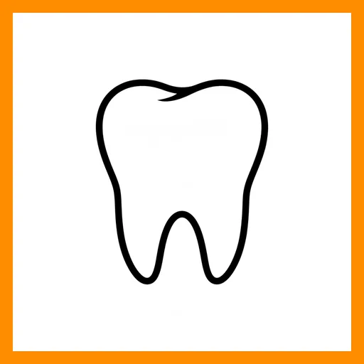 Pictograma de diente con marco Fitzgerald naranja