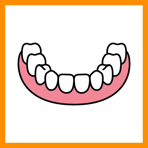 Pictograma de dientes con marco Fitzgerald naranja