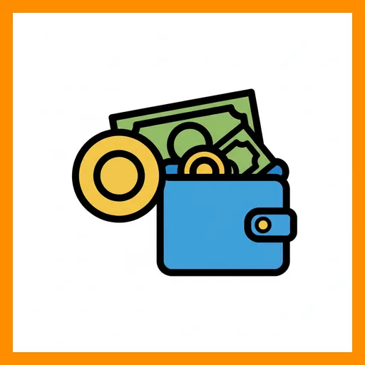 Pictograma de dinero con marco Fitzgerald naranja