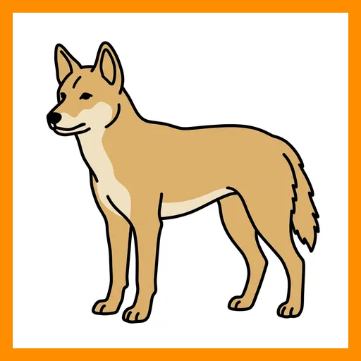 Pictograma de dingo con marco Fitzgerald naranja