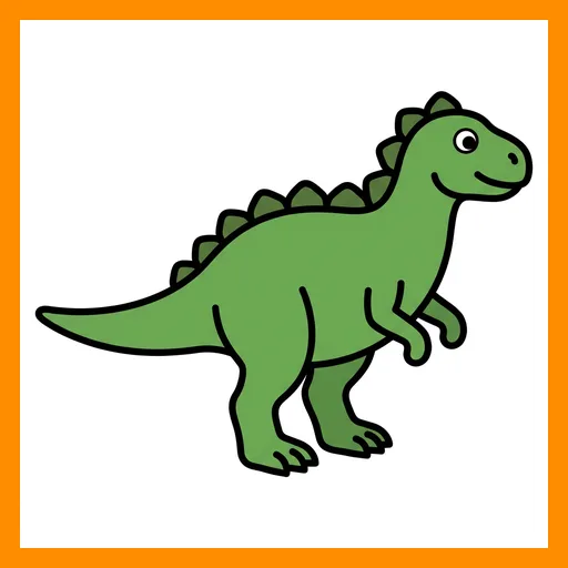 Pictograma de dinosaurio con marco Fitzgerald naranja