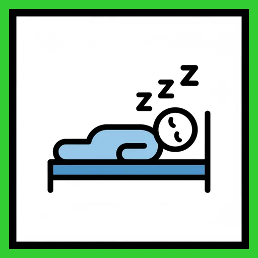 Pictograma de dormir con marco Fitzgerald verde