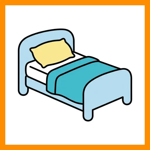 Pictograma de dormitorio con marco Fitzgerald naranja