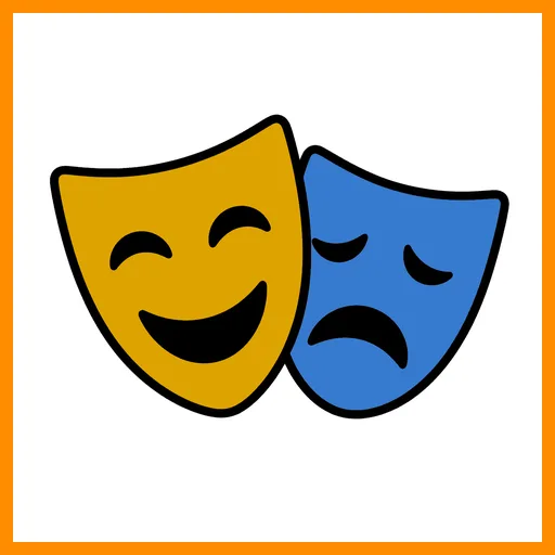 Pictograma de drama con marco Fitzgerald naranja