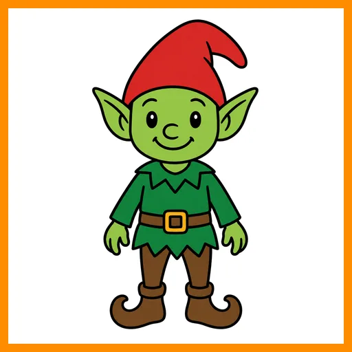 Pictograma de duende con marco Fitzgerald naranja