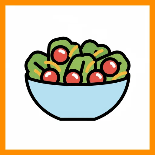 Pictograma de ensalada con marco Fitzgerald naranja