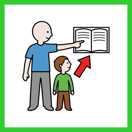Pictograma de enseñar con marco Fitzgerald verde