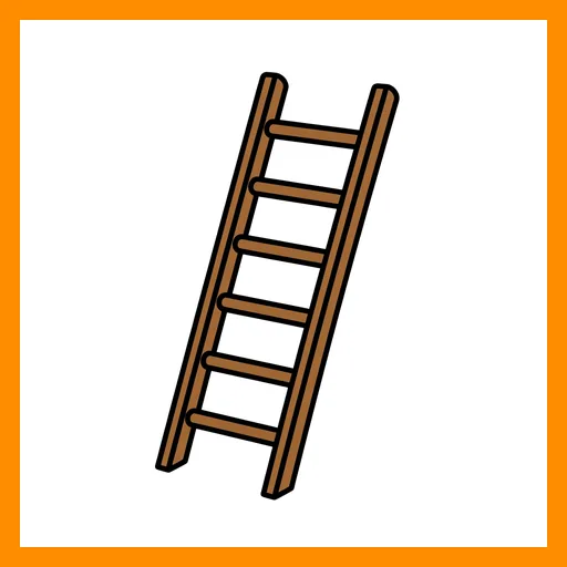 Pictograma de escalera con marco Fitzgerald naranja
