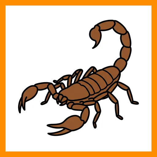 Pictograma de escorpión con marco Fitzgerald naranja