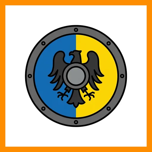 Pictograma de escudo con marco Fitzgerald naranja