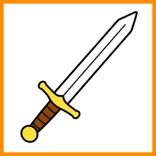 Pictograma de espada con marco Fitzgerald naranja