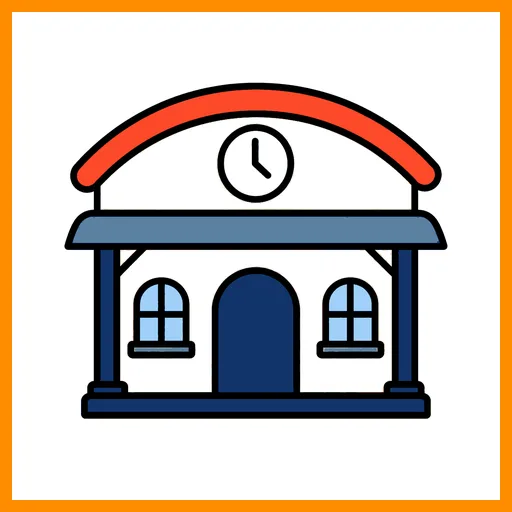 Pictograma de estación con marco Fitzgerald naranja