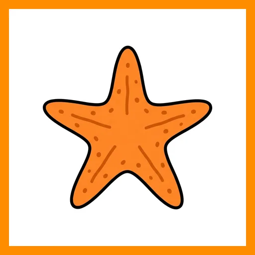 Pictograma de estrella de mar con marco Fitzgerald naranja