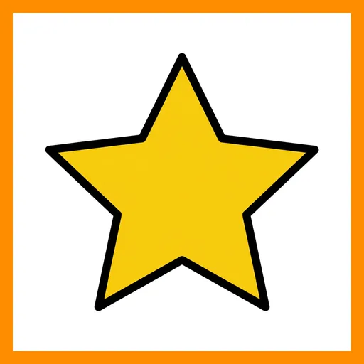 Pictograma de estrella shape con marco Fitzgerald naranja