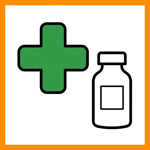Pictograma de farmacia con marco Fitzgerald naranja
