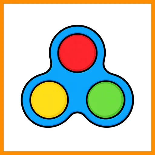 Pictograma de fidget toy con marco Fitzgerald naranja
