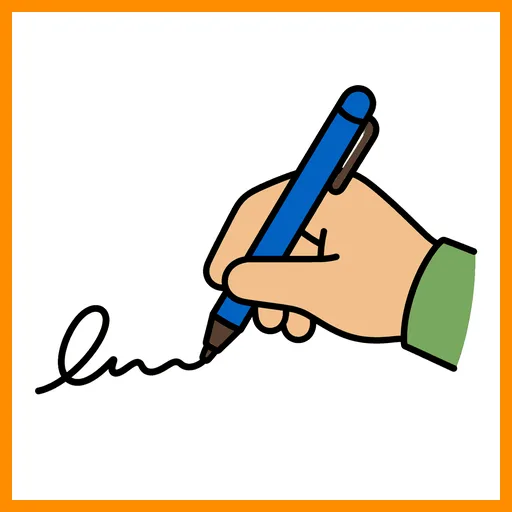 Pictograma de firma con marco Fitzgerald naranja