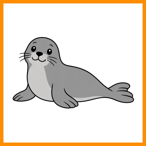 Pictograma de foca con marco Fitzgerald naranja