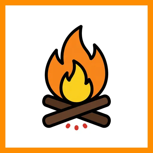 Pictograma de fuego con marco Fitzgerald