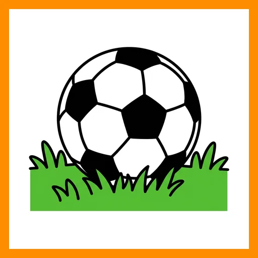 Pictograma de fútbol con marco Fitzgerald naranja