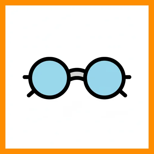 Pictograma de gafas con marco Fitzgerald naranja