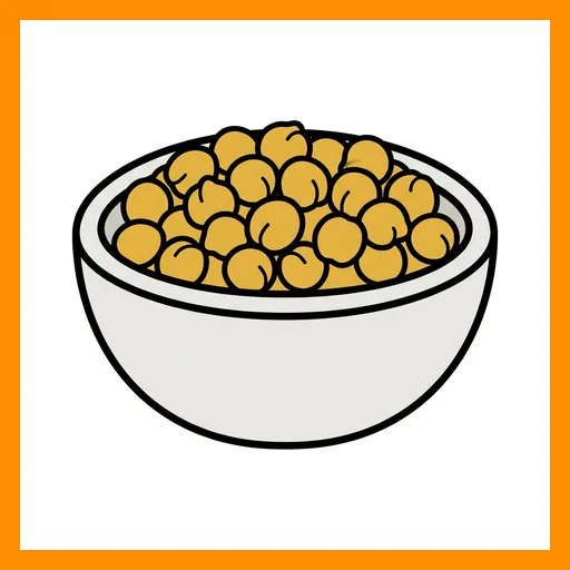 Pictograma de garbanzos con marco Fitzgerald naranja