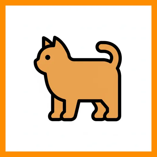 Pictograma de gato con marco Fitzgerald naranja