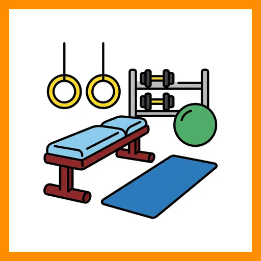 Pictograma de gimnasio con marco Fitzgerald naranja