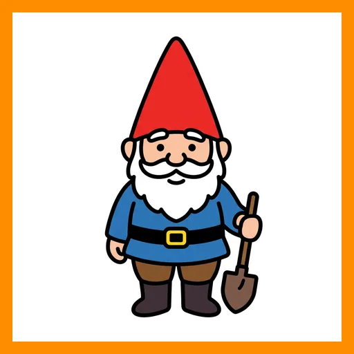 Pictograma de gnomo con marco Fitzgerald naranja