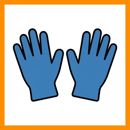 Pictograma de guantes con marco Fitzgerald naranja