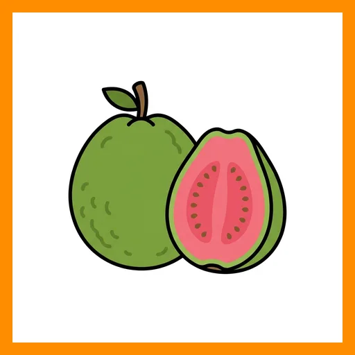 Pictograma de guayaba con marco Fitzgerald naranja