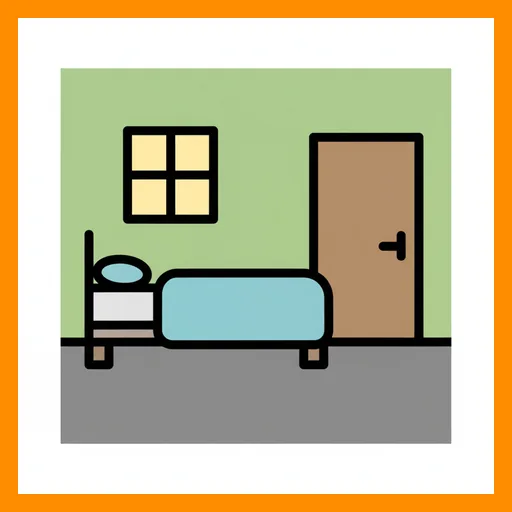 Pictograma de habitación con marco Fitzgerald naranja