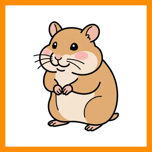 Pictograma de hamster con marco Fitzgerald naranja